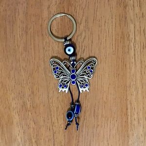 Lucky Butterfly Evil Eye Keychain